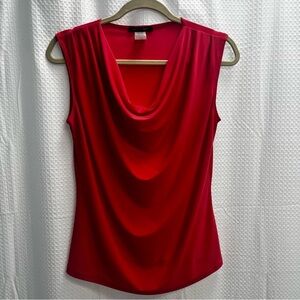 Jennie & Marlis Romantic Career Draped Neckline Coral Y2K Top medium